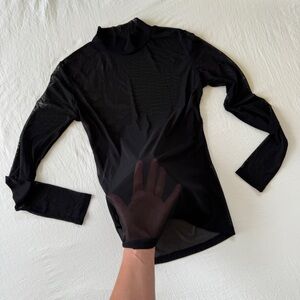 Women's Sheer Mock Neck Top